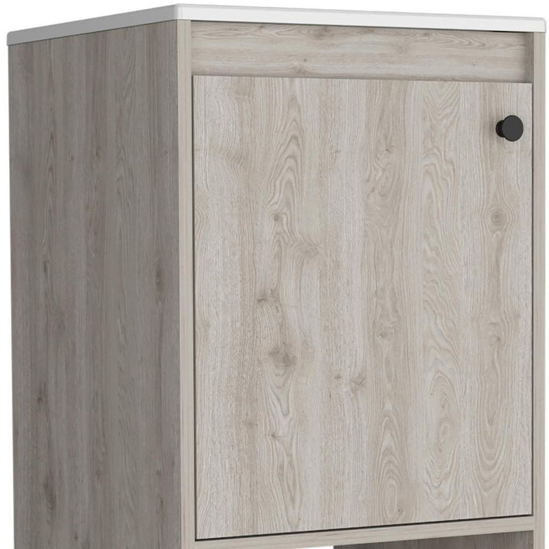 18" Light Gray Wood Freestanding Single Door Bathroom Vanity With White Sink - Bed & Bath