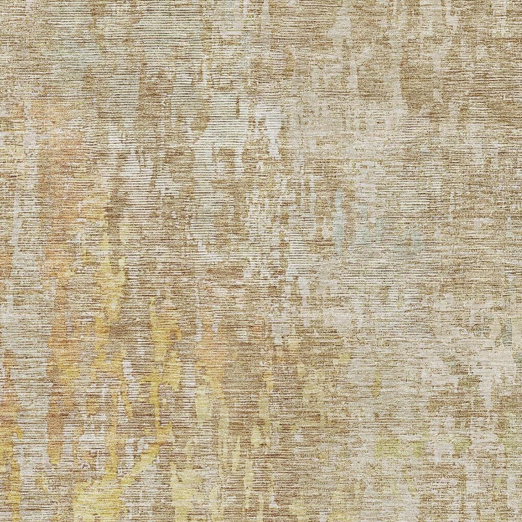 5' X 8' Fern Green Blue And Beige Abstract Washable Area Rug With UV Protection - Home & Garden