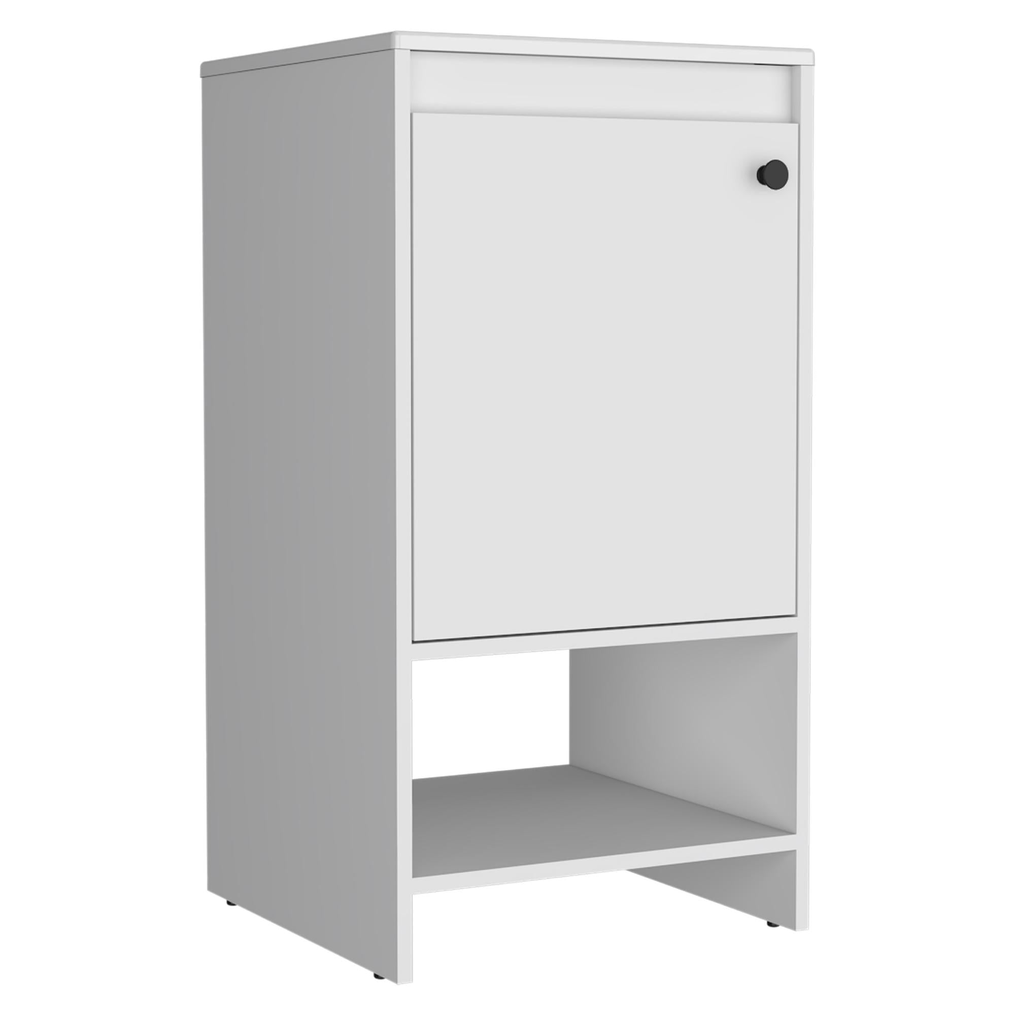 18" White Wood Freestanding Single Door Bathroom Vanity With Sink - Bed & Bath