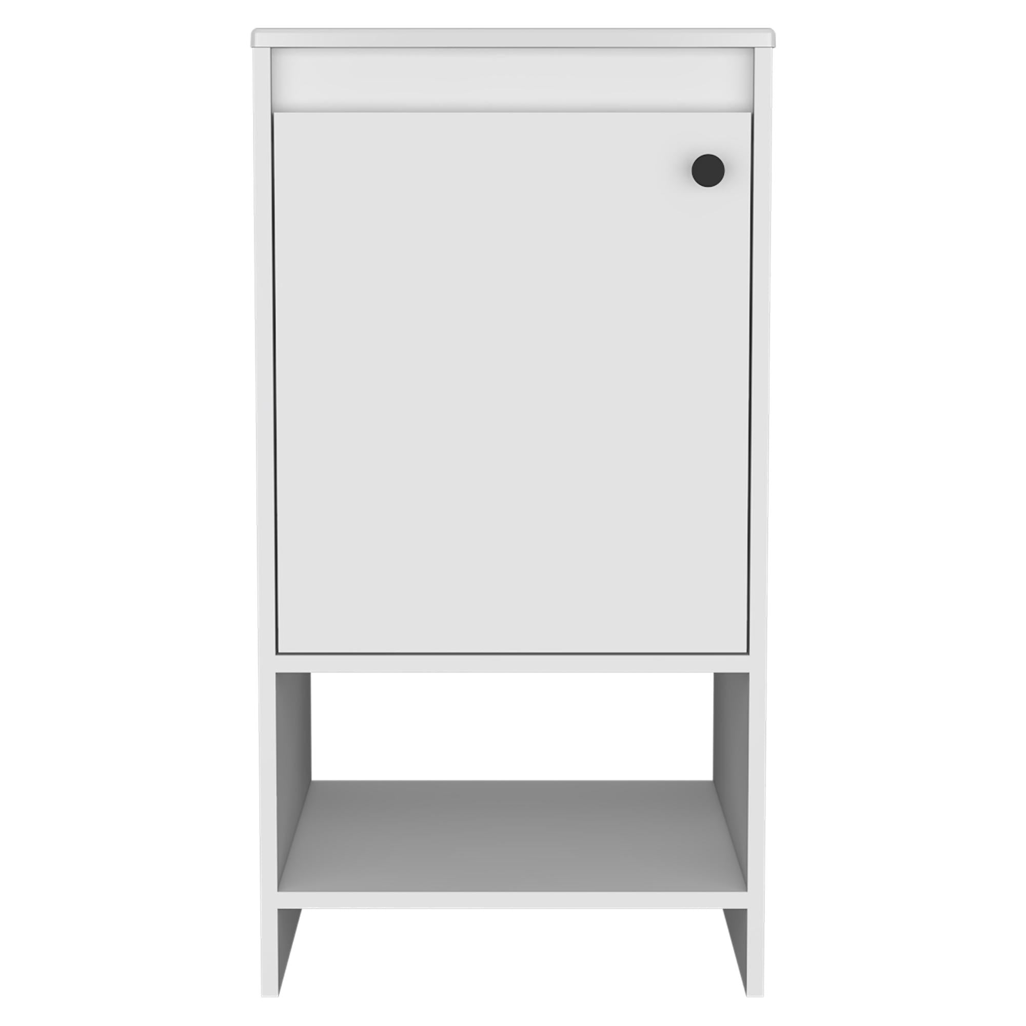 18" White Wood Freestanding Single Door Bathroom Vanity With Sink - Bed & Bath