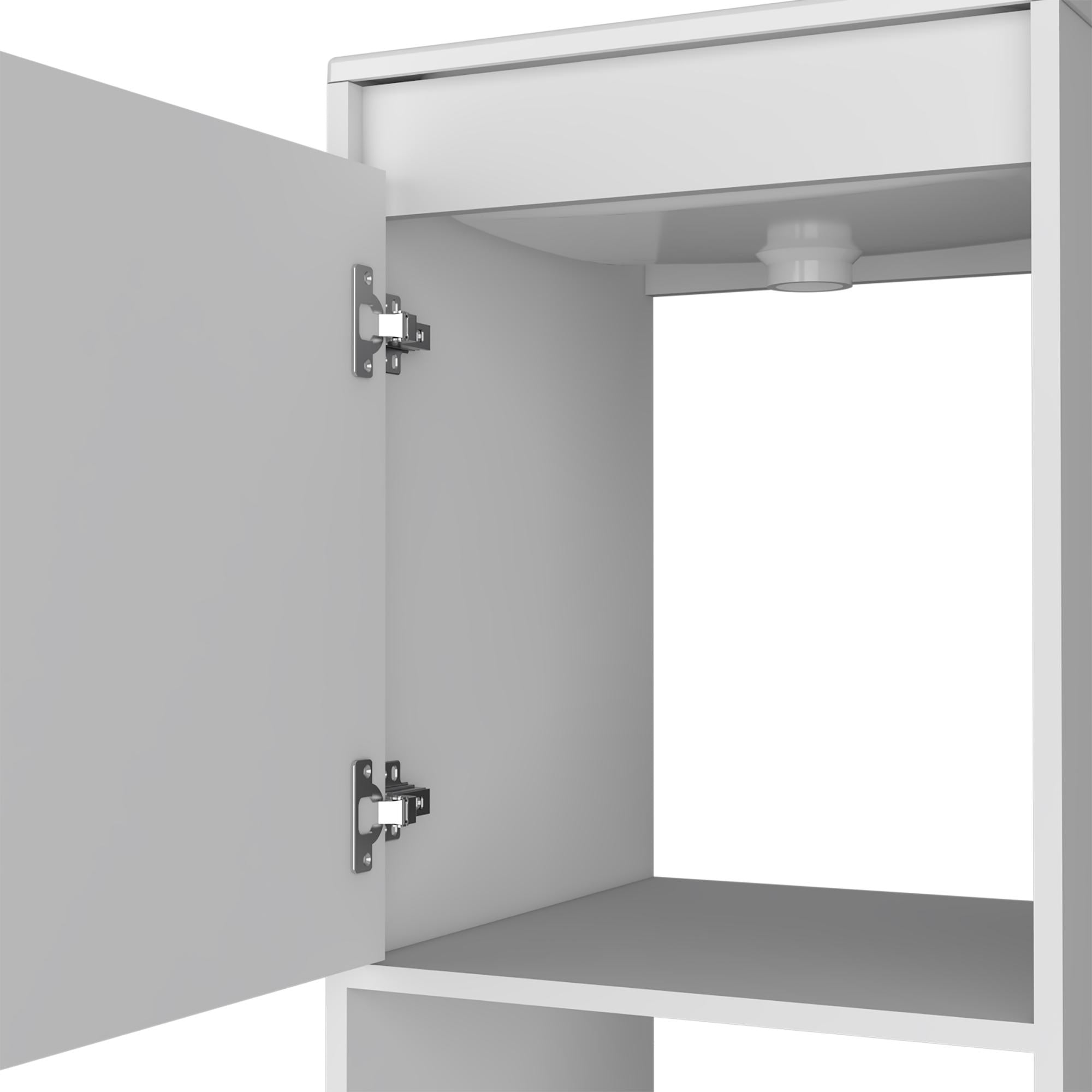 18" White Wood Freestanding Single Door Bathroom Vanity With Sink - Bed & Bath