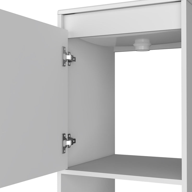 18" White Wood Freestanding Single Door Bathroom Vanity With Sink - Bed & Bath