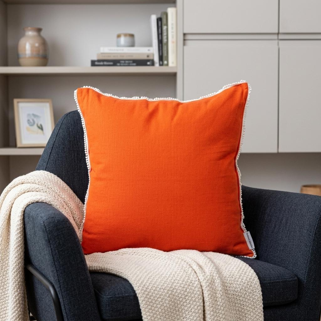 20" Orange Cotton Throw Pillow - Home & Garden