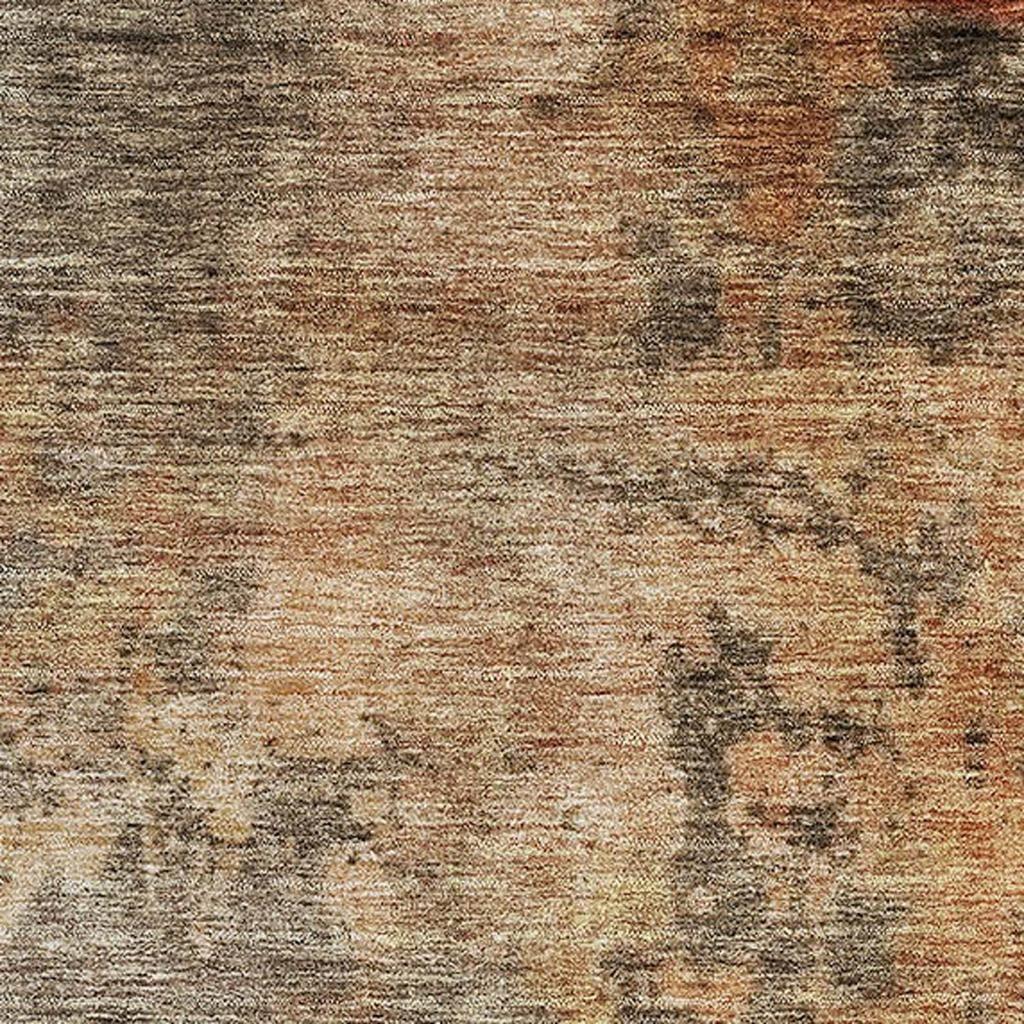 10' X 14' Khaki Red And Charcoal Abstract Washable Area Rug With UV Protection - Home & Garden