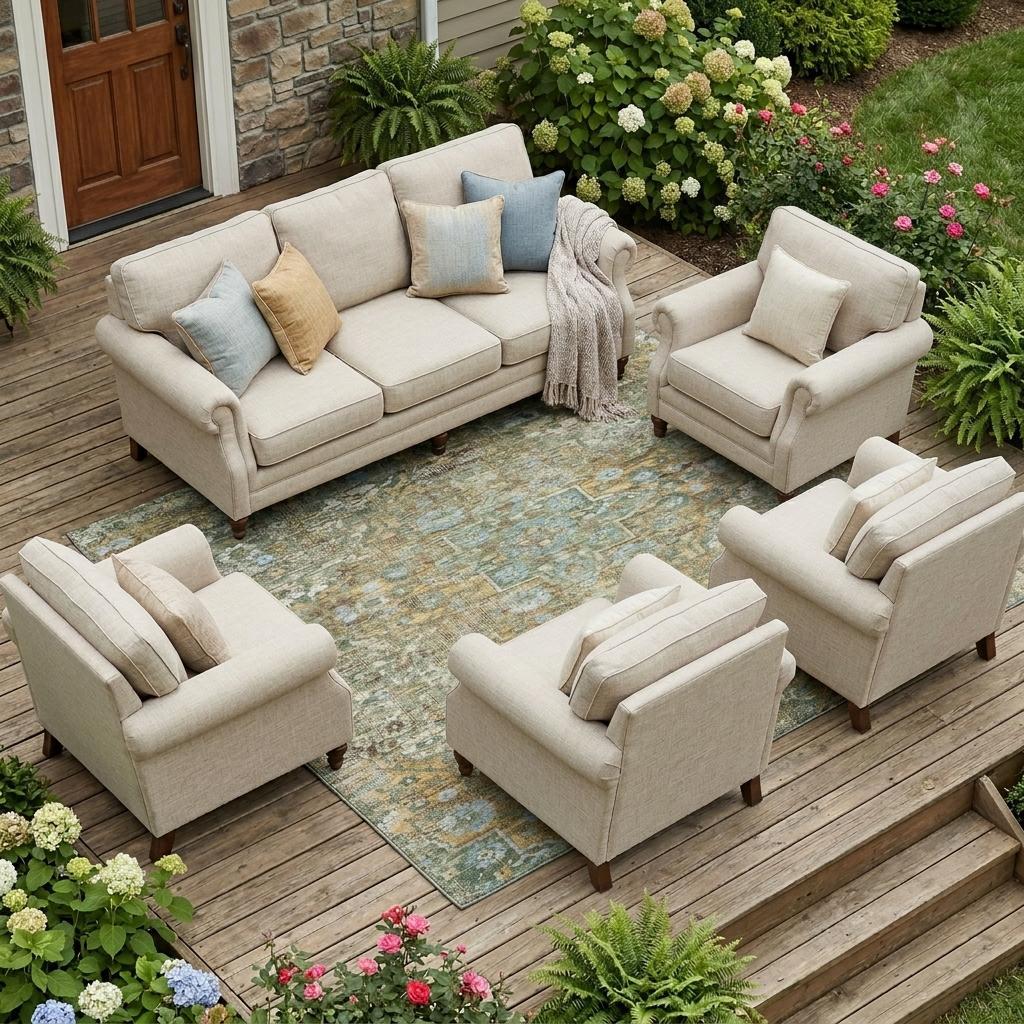 10' X 14' Green And Brown Floral Medallion Washable Indoor Outdoor Area Rug - Sports & Outdoor