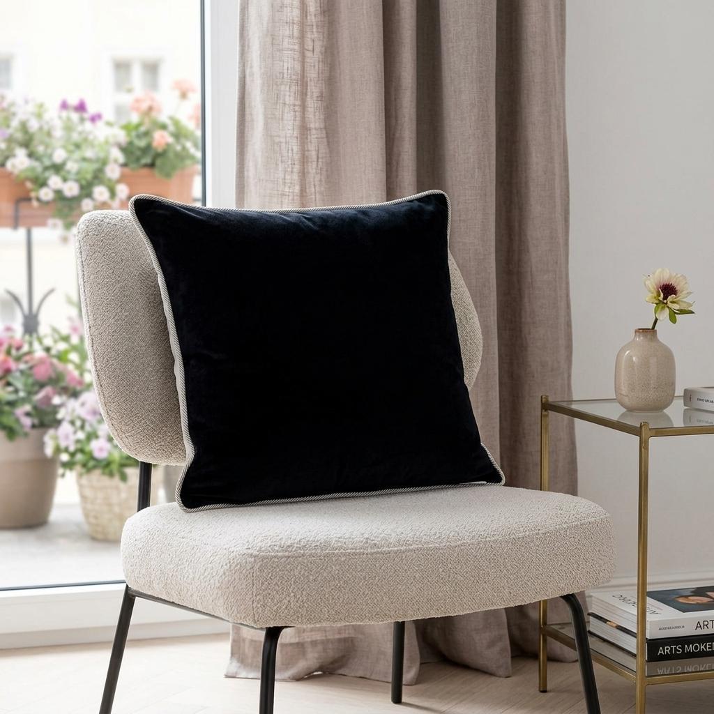 20" Black and White Throw Pillow - Home & Garden