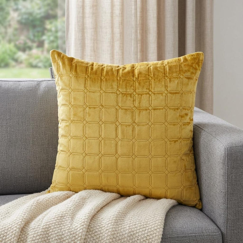 20" Yellow Cotton Blend Throw Pillow - Home Decor