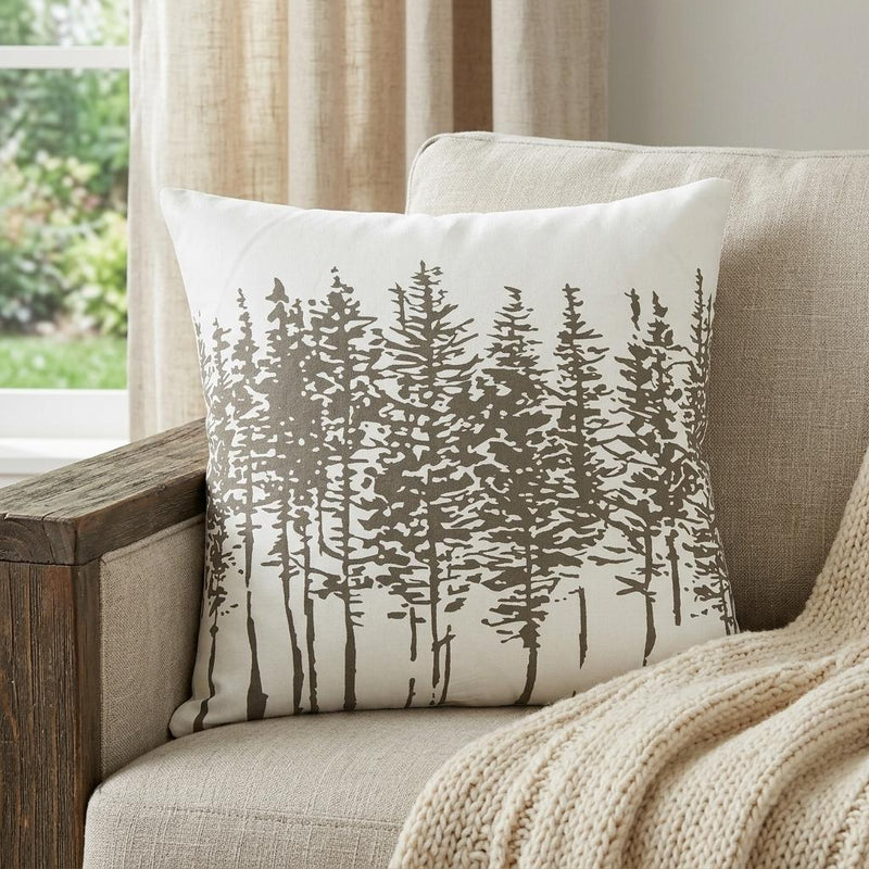18" Gray Cotton Throw Pillow - Home Decor