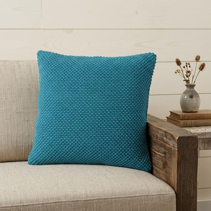 20" Teal Cotton Throw Pillow - Home Decor