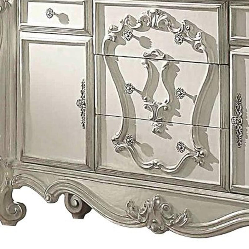 38" White Solid Wood Six Drawer Combo Dresser - Bed & Bath