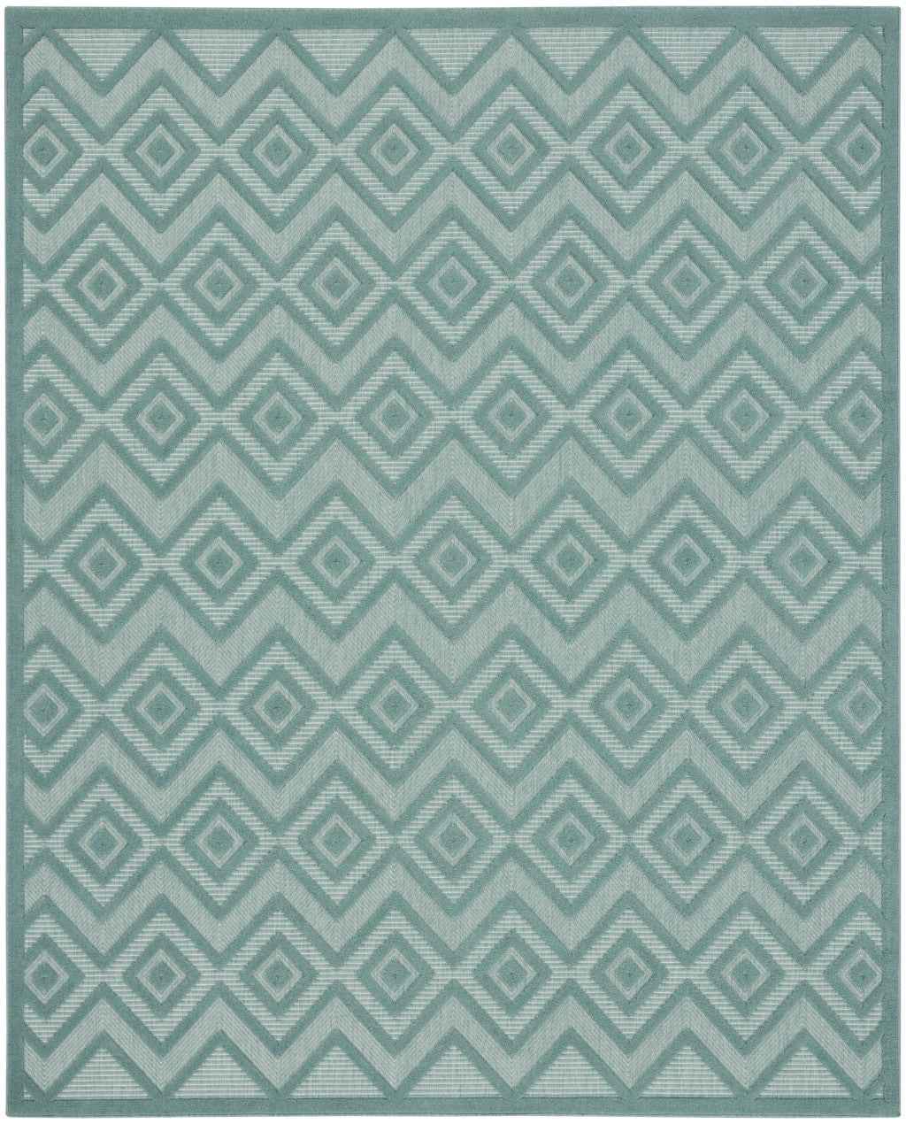 8' X 10' Aqua Indoor Outdoor Area Rug