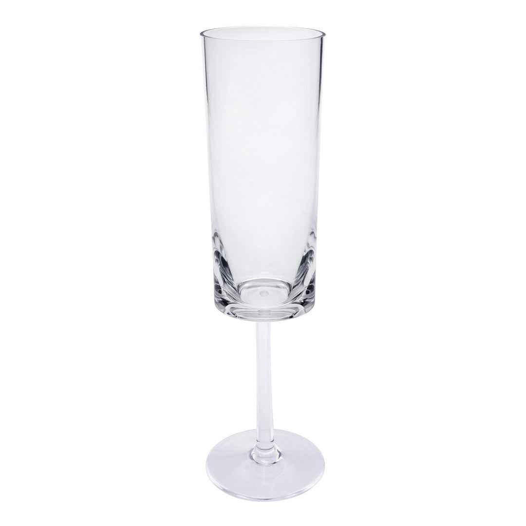 Set of Four Clear Acrylic Stemmed Flutes