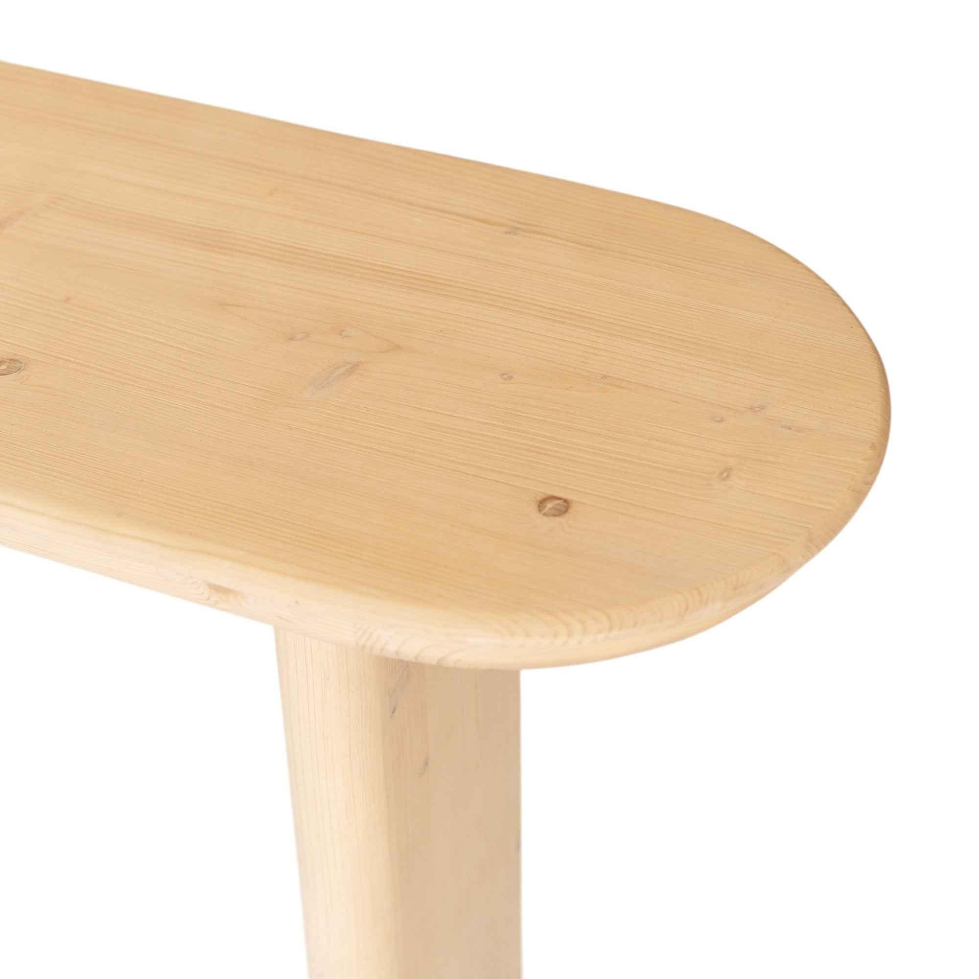 60" Natural Solid Wood Oval Console Table