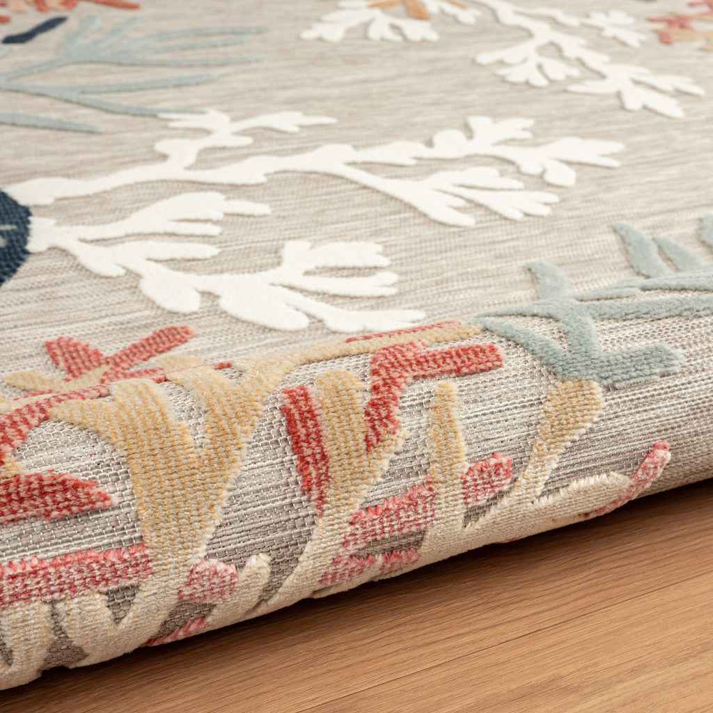 8' X 10' Blue And Gray Indoor Outdoor Area Rug