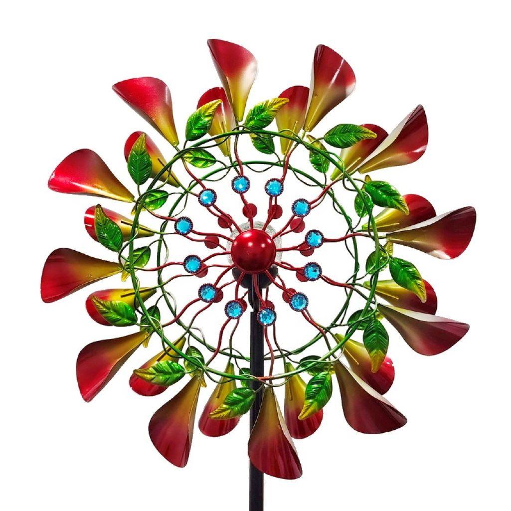 78" Red Green And Yellow Metal Windmill - Sports & Outdoor