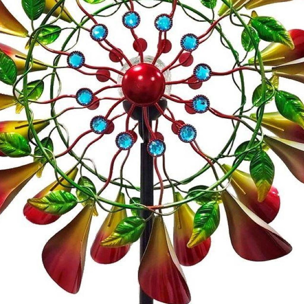 78" Red Green And Yellow Metal Windmill - Sports & Outdoor