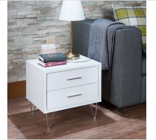 18" Wood Two Drawer Nightstand - Bed & Bath