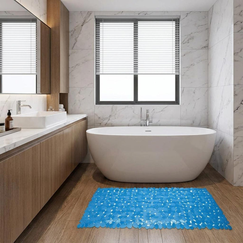 35" Blue Spa Pebbles Non Slip Bathtub Mat - Bed & Bath