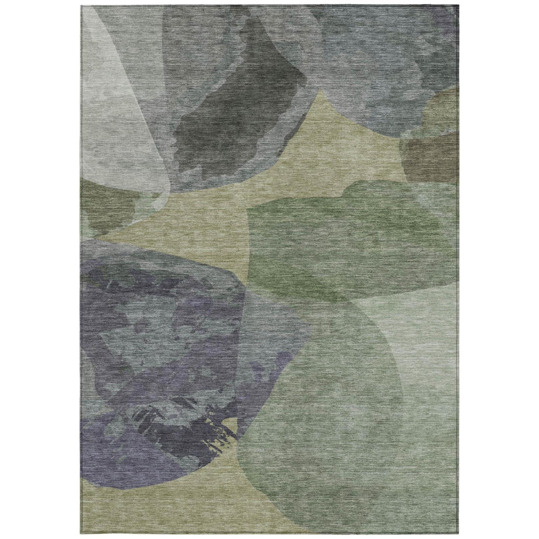 10' X 14' Sage And Green Abstract Washable Indoor Outdoor Area Rug - Sports & Outdoor