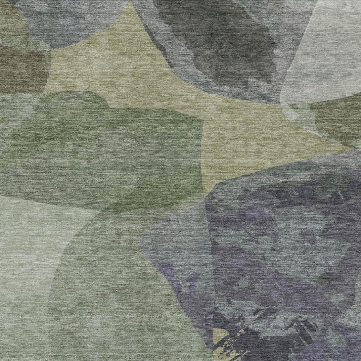 10' X 14' Sage And Green Abstract Washable Indoor Outdoor Area Rug - Sports & Outdoor