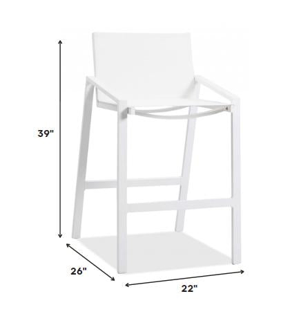 28" White Iron And Steel Counter Height Bar Chair - Living Room