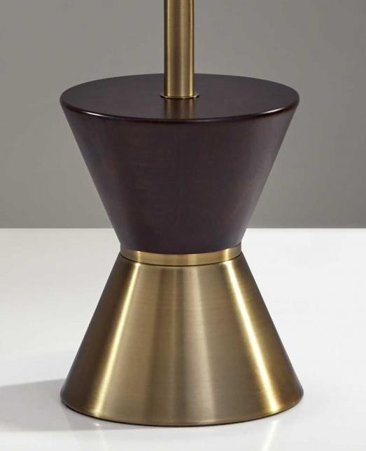 59" Brass Column With Beige Fabric Shade - Lighting