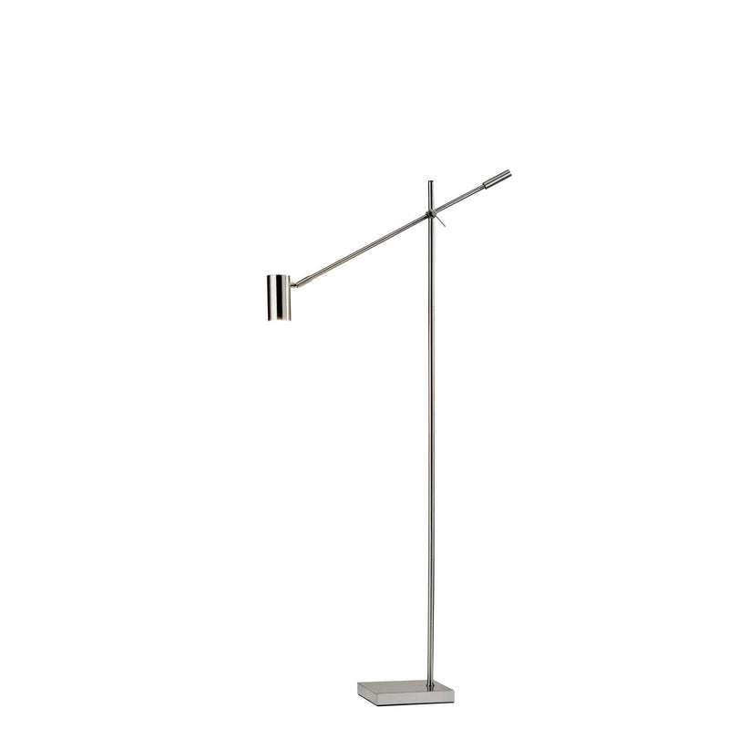 63" Silver LED Task Floor Lamp With Silver Metal Drum Shade - Lighting
