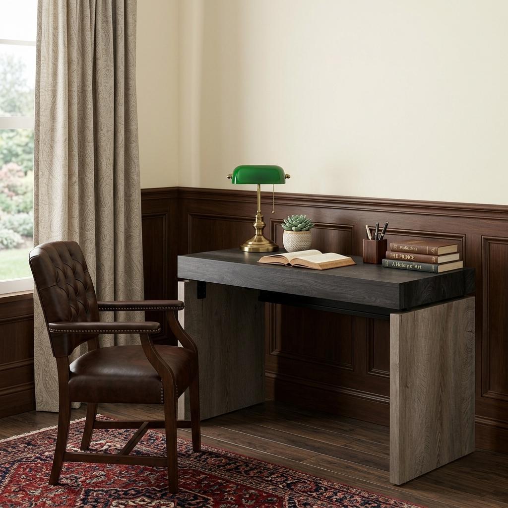 45" Black and Brown Wood Sled - Office