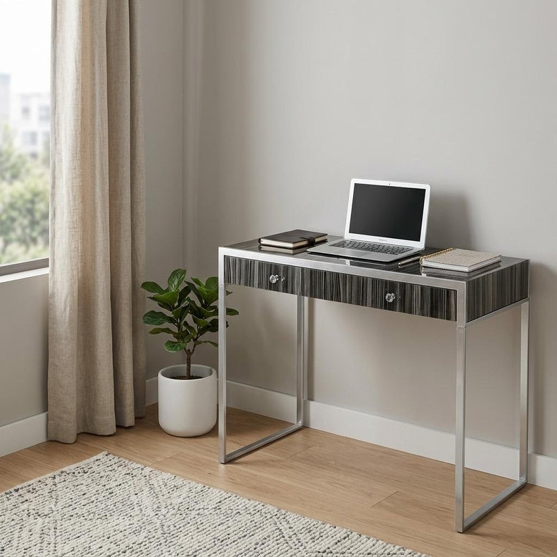 42" Silver Wood Sled With Two Drawers - Office