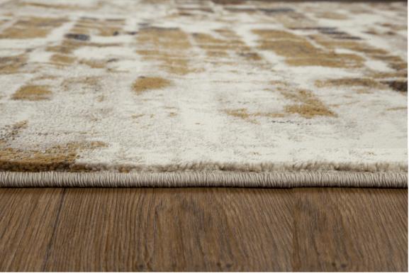 8' Natural And Brown Abstract Runner Rug - Home Decor