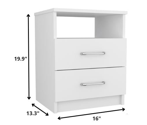 20" Wood Two Drawer Nightstand - Bed & Bath