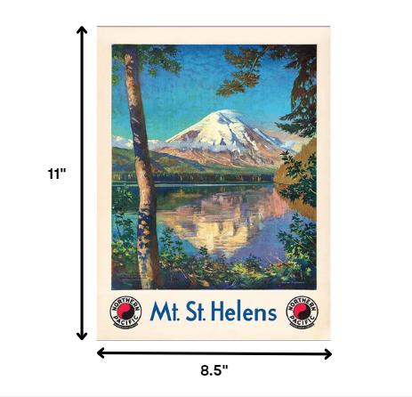 8.5" X 11" Mt. St. Helens C1920S Vintage Travel Poster Wall Art - Home Decor