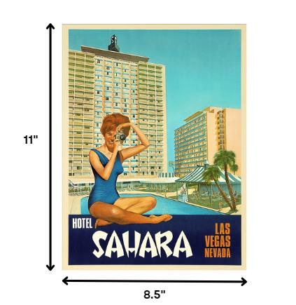 8.5" X 11" Hotel Sahara C1960S Las Vegas Vintage Travel Poster Wall Art - Home Decor