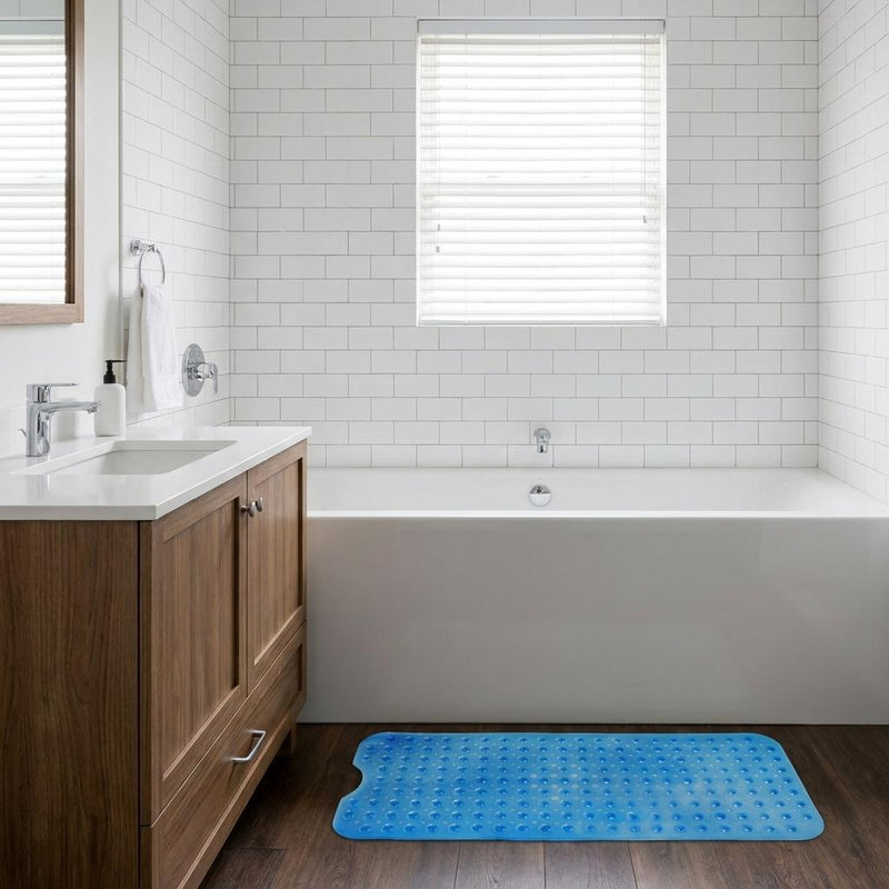 40" Translucent Blue Bubbles Non Slip Bathtub Mat - Bed & Bath