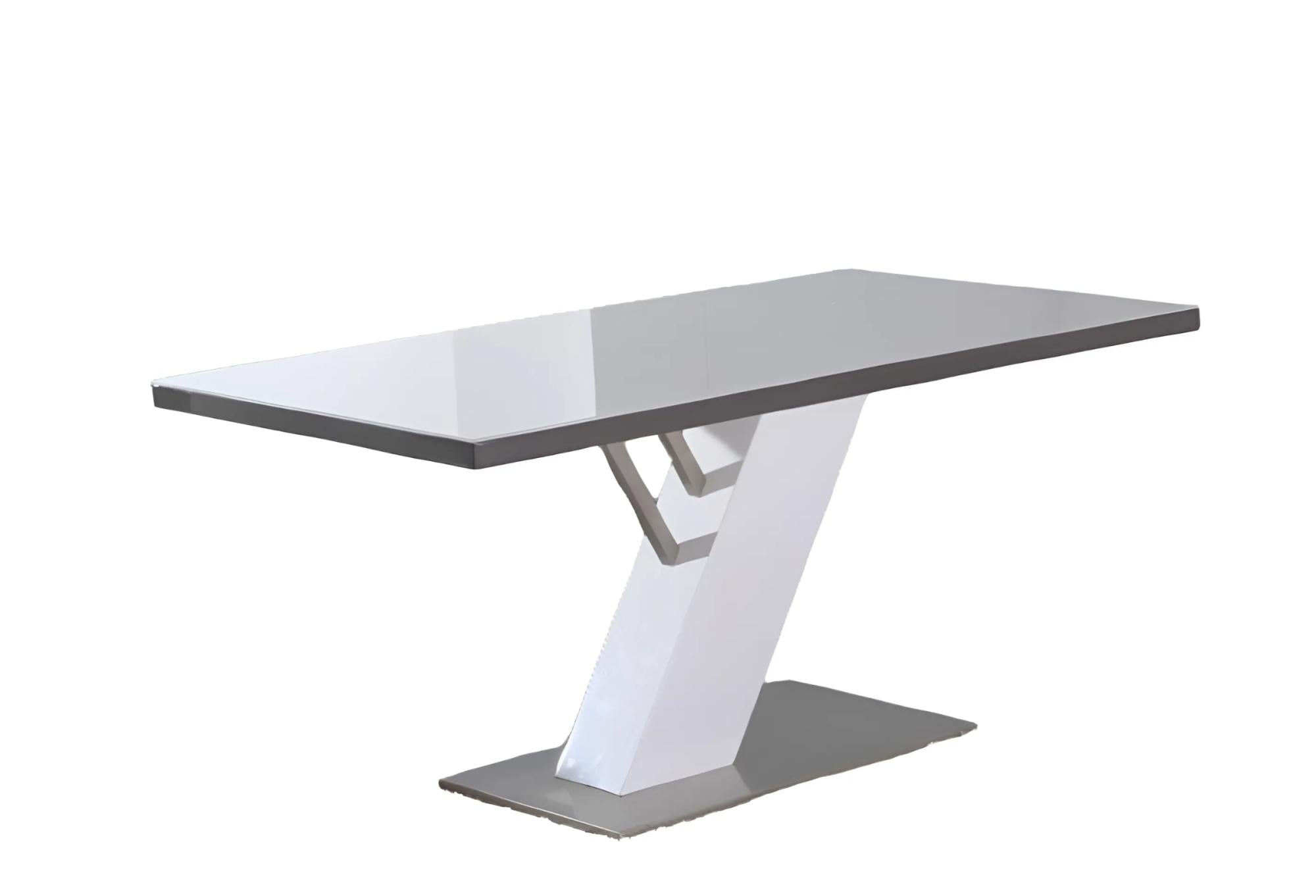 63" White and Silver Wood and Metal Pedestal Base Dining Table - Kitchen & Dining