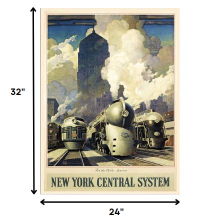 New York Railroad Vintage Travel Unframed Print Wall Art - Home Decor