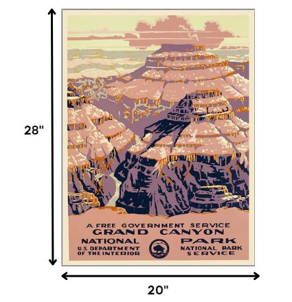 20" X 28" Grand Canyon C1938 Vintage Travel Poster Wall Art - Home Decor