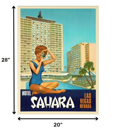 20" X 28" Hotel Sahara C1960S Las Vegas Vintage Travel Poster Wall Art - Home Decor