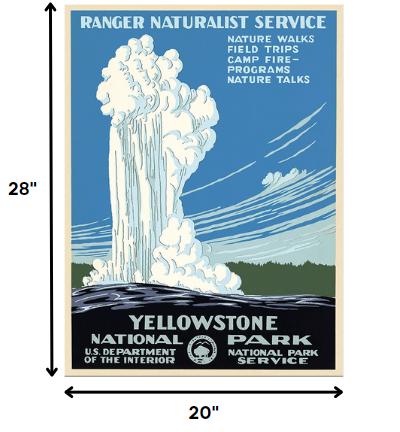 20" x 28" Yellowstone National Park c1938 Vintage Travel Poster Wall Art - Home Decor