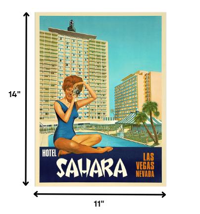 11" X 14" Hotel Sahara C1960S Las Vegas Vintage Travel Poster Wall Art - Home Decor