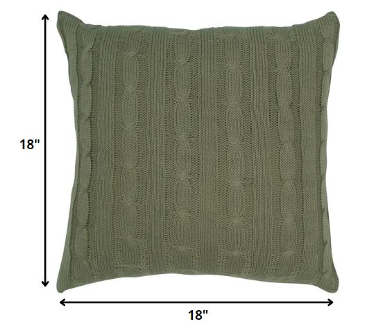 18" Olive Cotton Throw Pillow - Home Decor