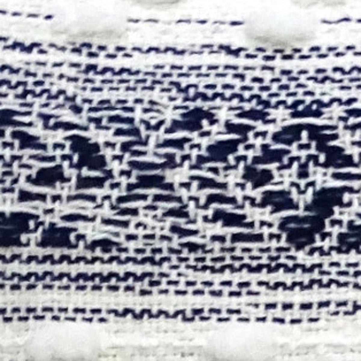 22" X 22" Blue And Peach Southwestern Stripe Handmade Throw Pillow With Tassels - Home Decor