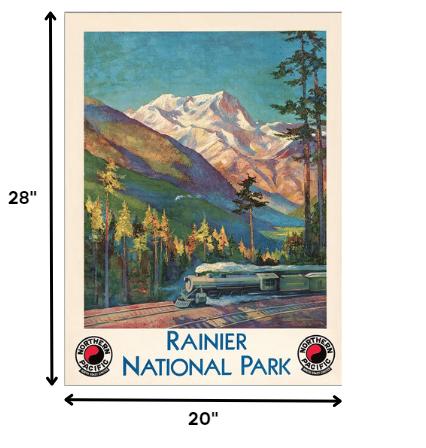 20" X 28" Rainier National Park C1920S Vintage Travel Poster Wall Art - Home Decor