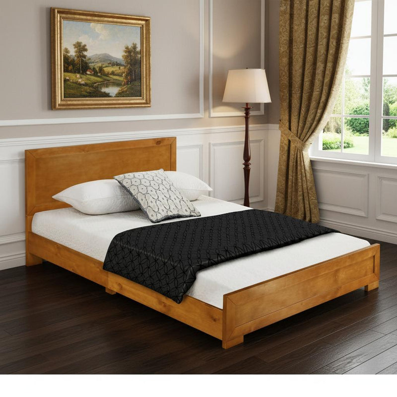 Oak Wood King Bed Frame - Bed & Bath