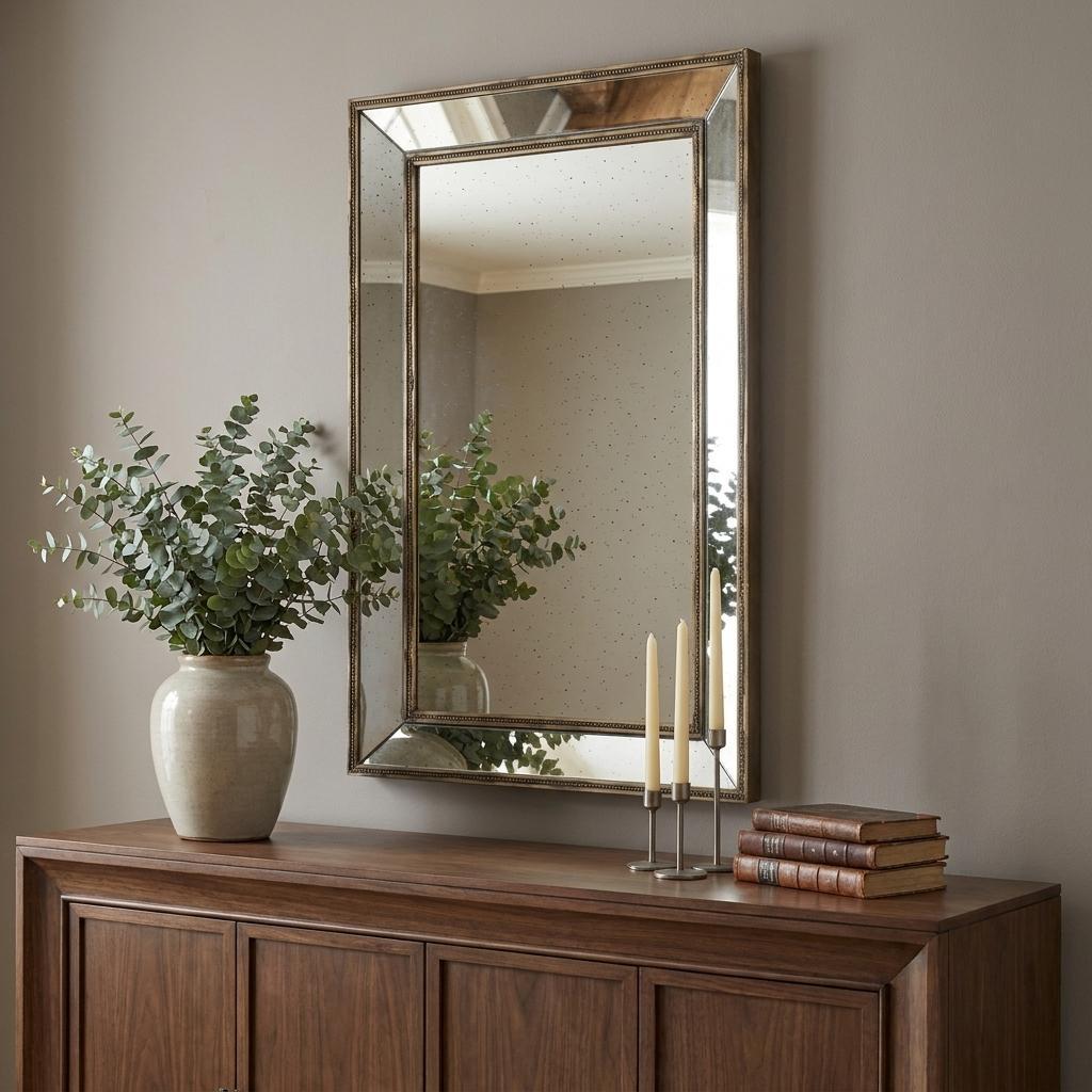 43" Silver Wood Framed Accent Mirror - Bed & Bath