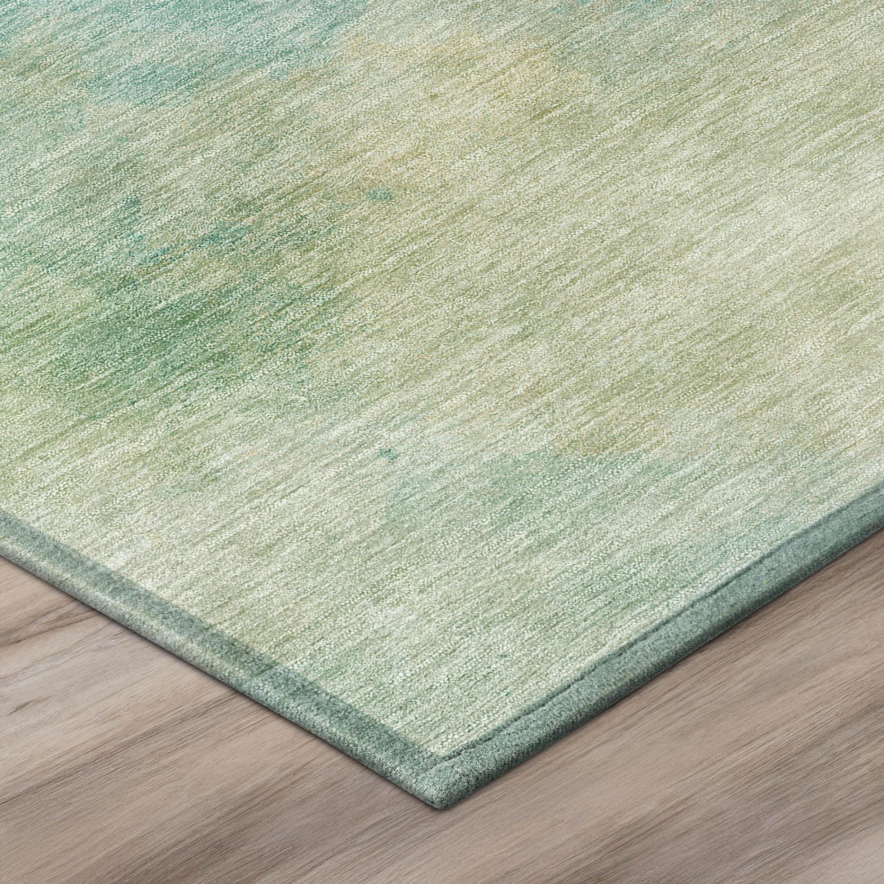 8' X 10' Aqua And Teal Blue Abstract Washable Indoor Outdoor Area Rug - Sports & Outdoor