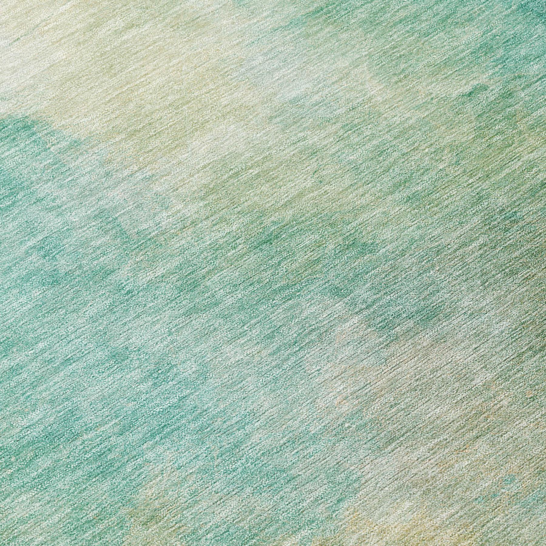8' X 10' Aqua And Teal Blue Abstract Washable Indoor Outdoor Area Rug - Sports & Outdoor