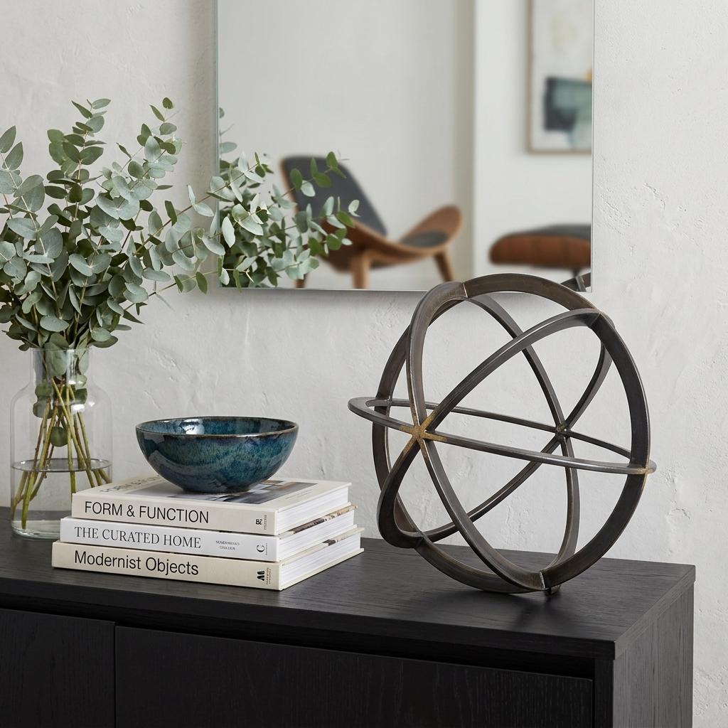 10" Black Metal Tabletop Sculpture - Home & Garden