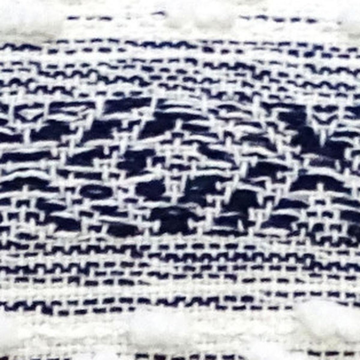 22" X 22" Blue And Peach Southwestern Stripe Handmade Throw Pillow With Tassels - Home Decor