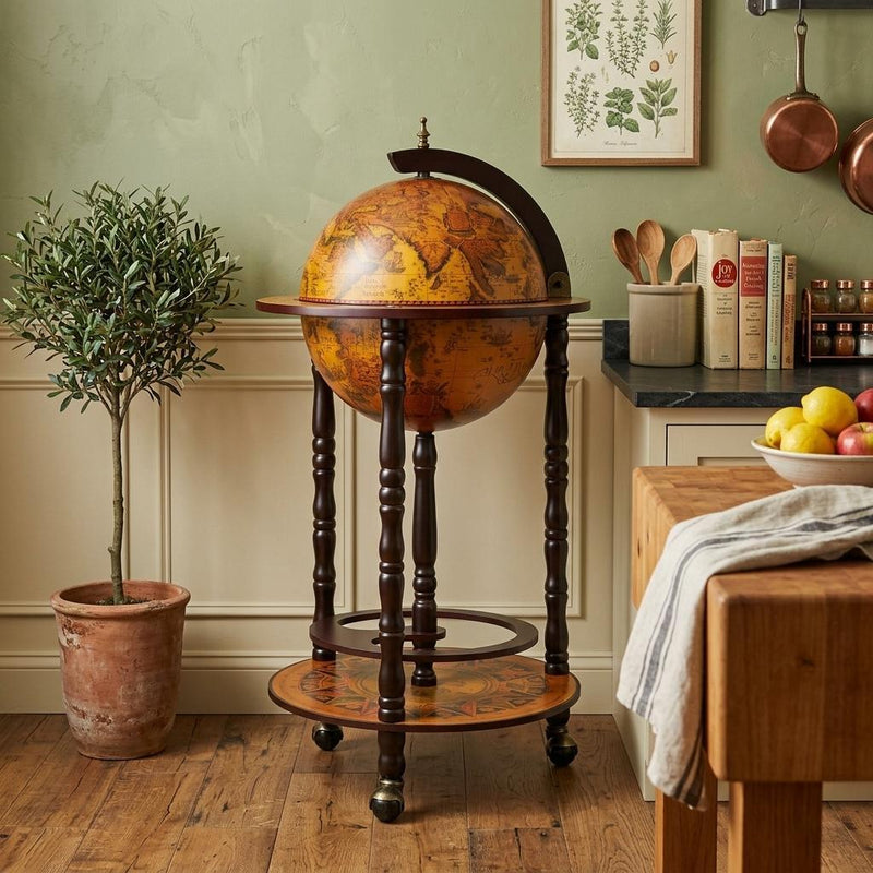 17" X 17" X 35" Globe Bar Table 330Mm 4 Legs Stand  Red - Kitchen & Dining